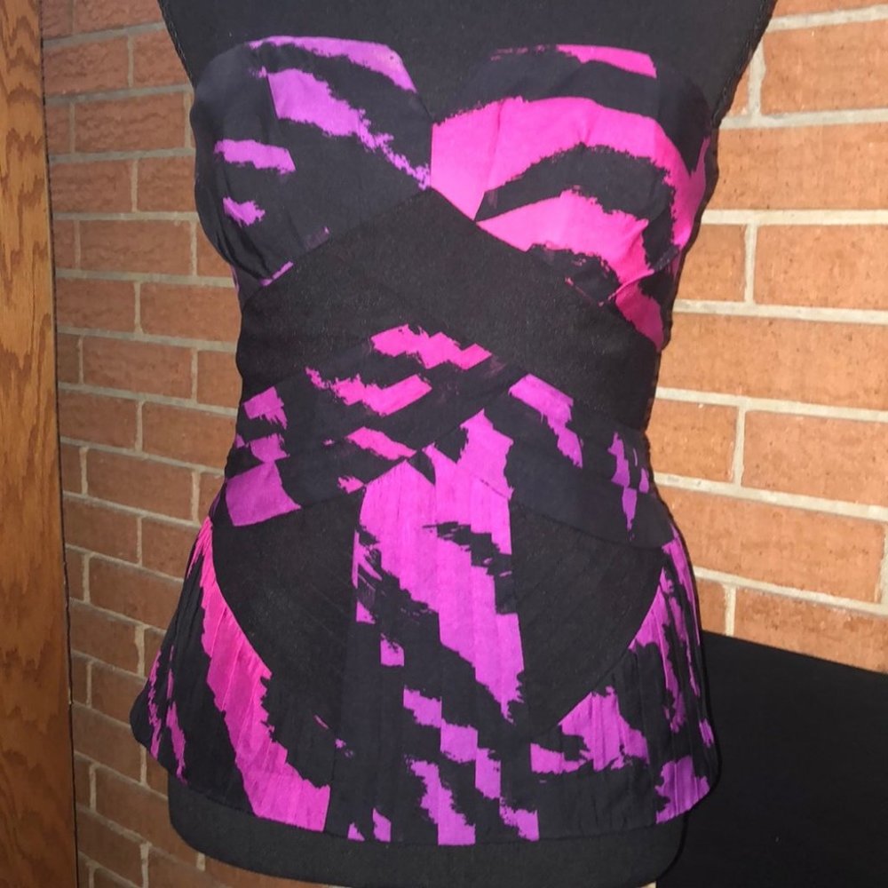 💕BEBE💕 FOLDED STRAPLESS OMBRÉ TOP💕
